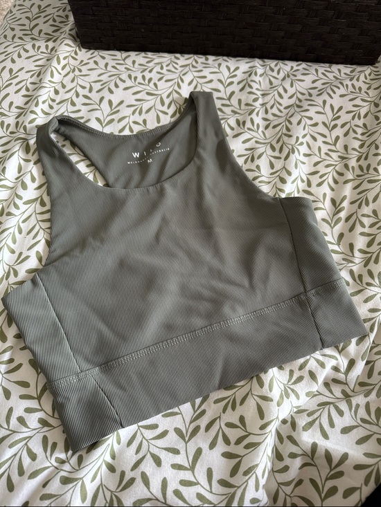 Willow Other - Willow Olive Ribbed Racerback longline sports bra